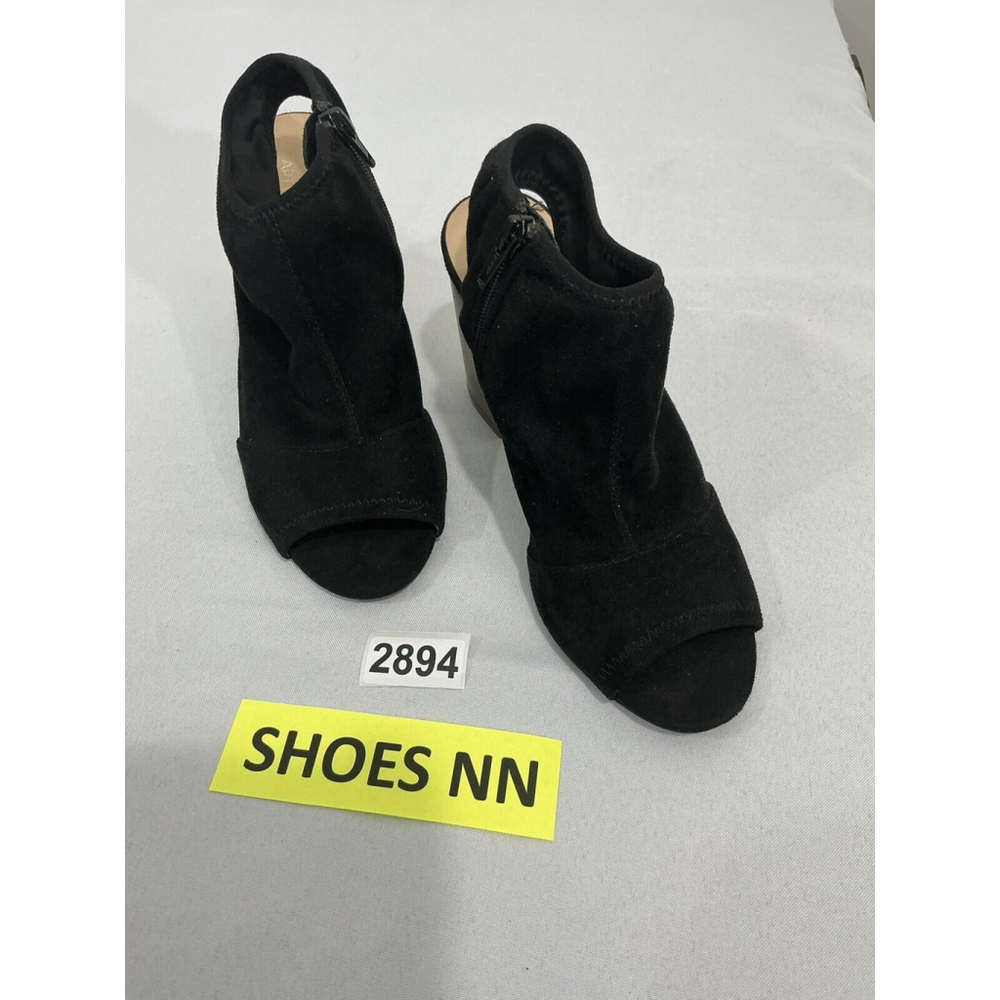 Womans Apt 9 Size 7 M 73277 Black Slip On Peep Toe Zip Sling Back Heel